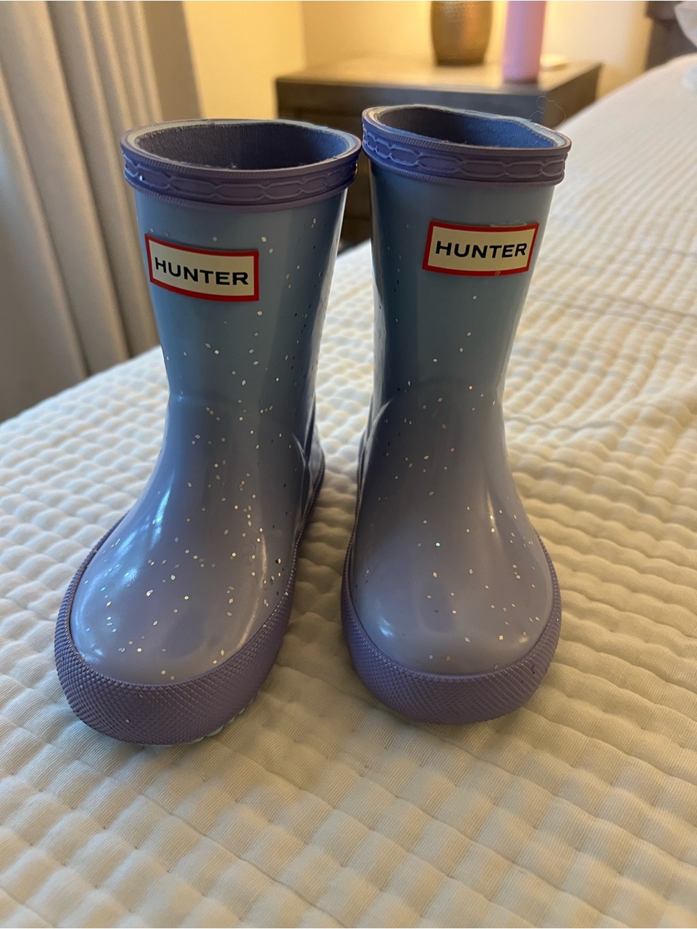 Hunter Kids Lavender and blue ombré Glitter Rain Boots